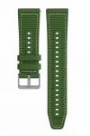Pasek silikonowo nylonowy do zegarka - zielony - 22mm