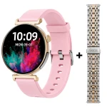 Kardiowatch EKG-GS10 - złoty - różowy pasek silikonowy + bransoleta