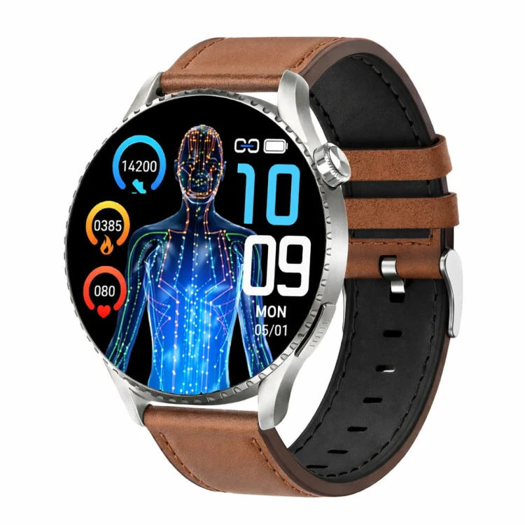 Garis EKG-GS500 - brązowy pasek skórzany - 5.jpg