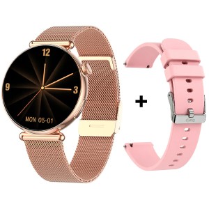 Kardiowatch GARIS EKG-GS70 - złoty + różowy pasek silikonowy