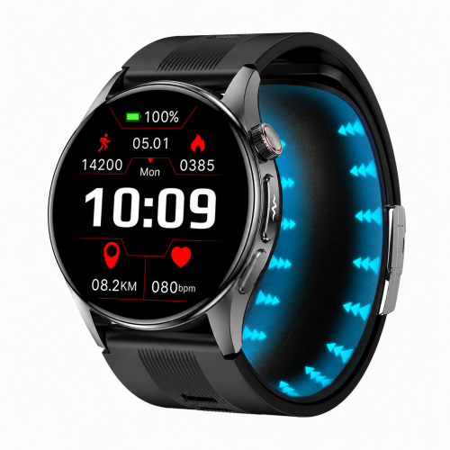 Kardiowatch GARIS EKG-GS900-R PRO - czarny pasek silikonowy