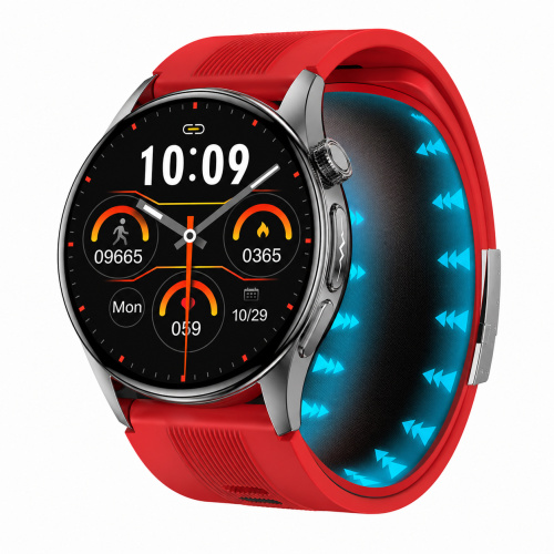 Kardiowatch EKG GARIS GS900-R PRO - czerwony pasek silikonowy - 4.png